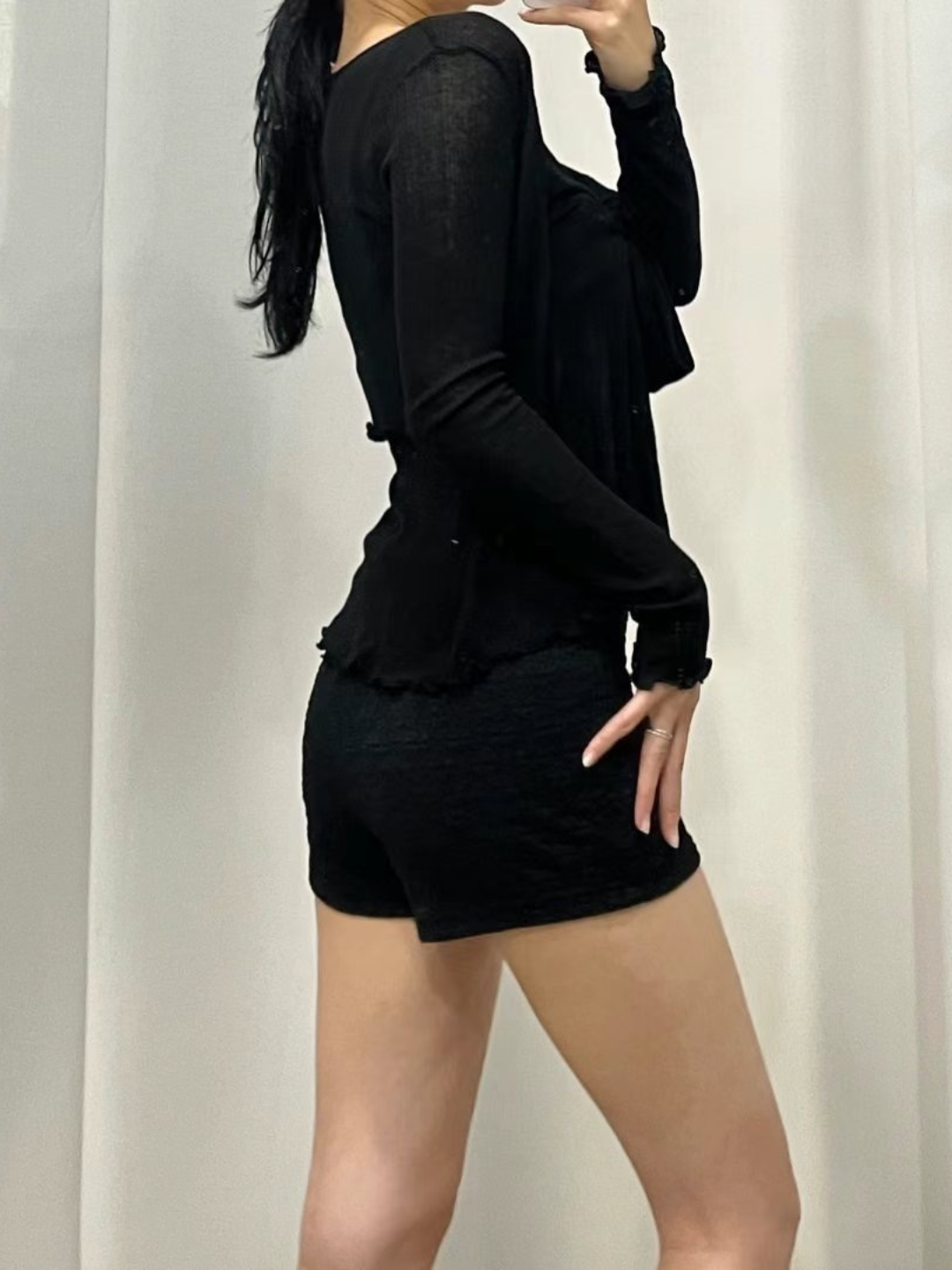透膚傘形大蝴蝶背心連外套