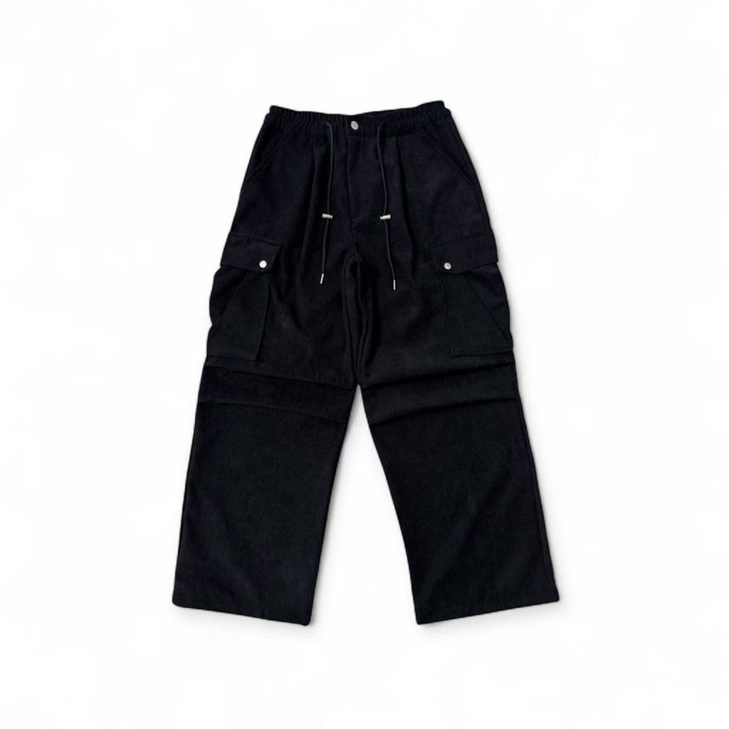 👦🏻👧🏻可穿 - 多袋設計燈芯絨工裝褲