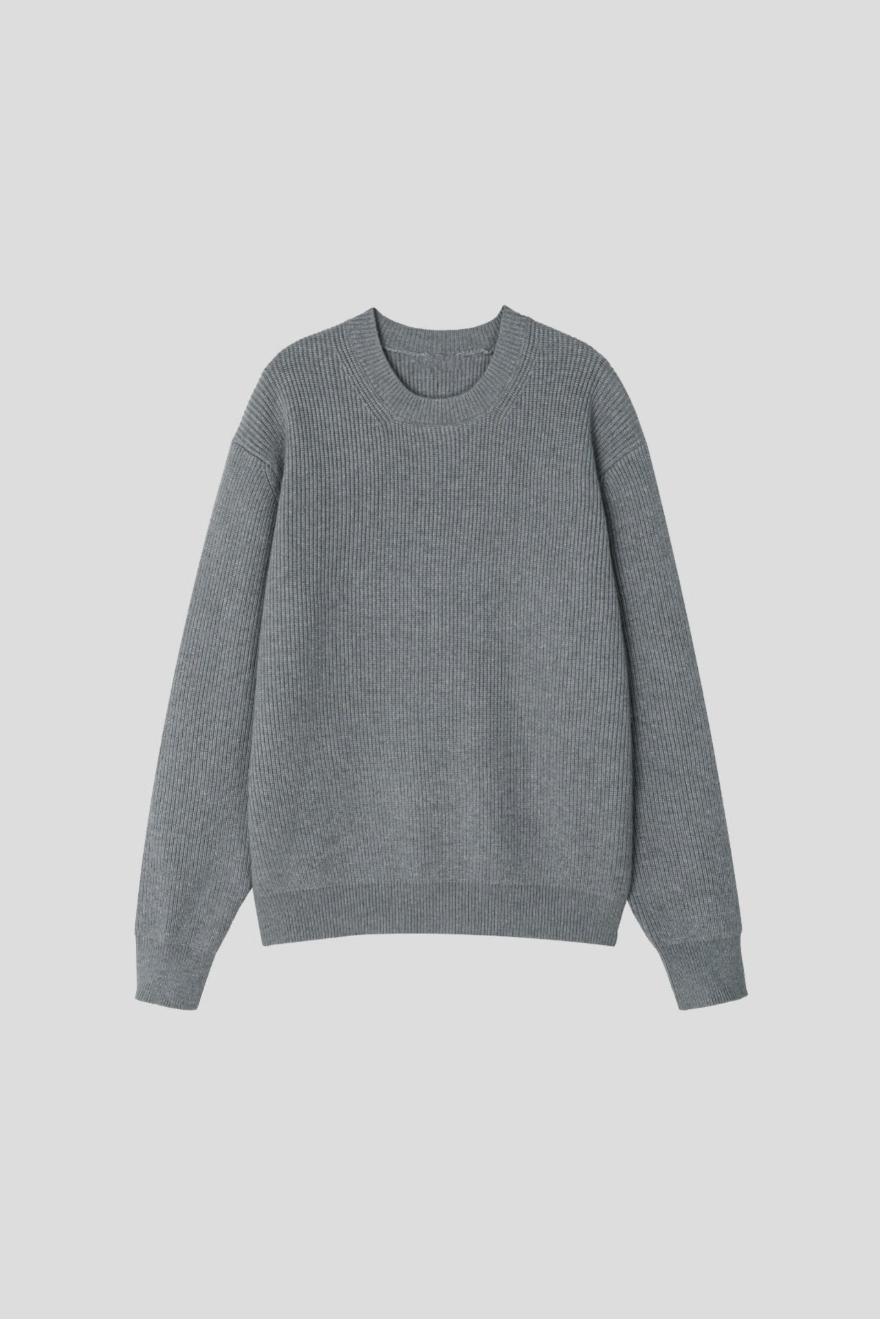 純色圓領針織上衣