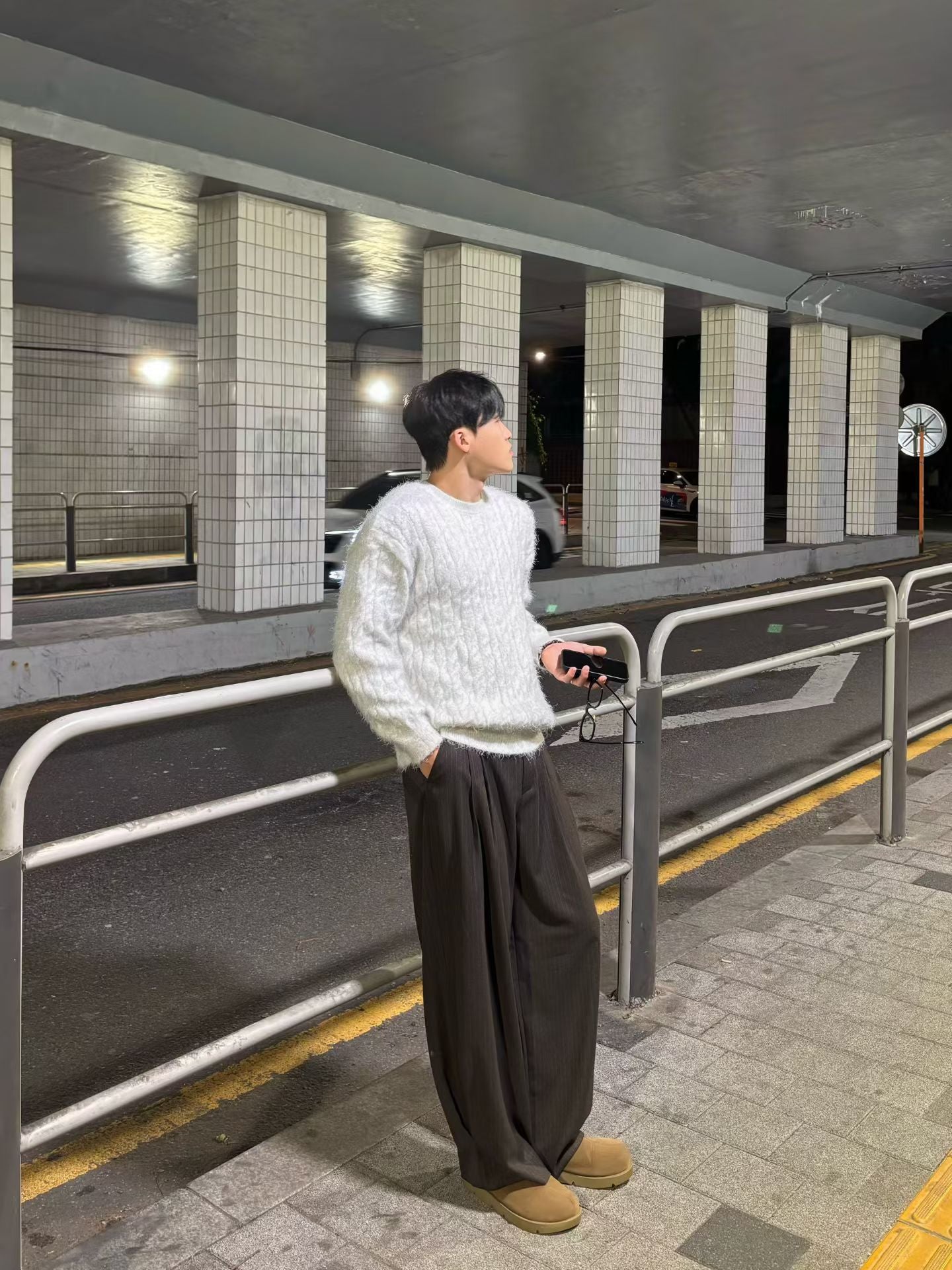 休閒風暗紋西褲