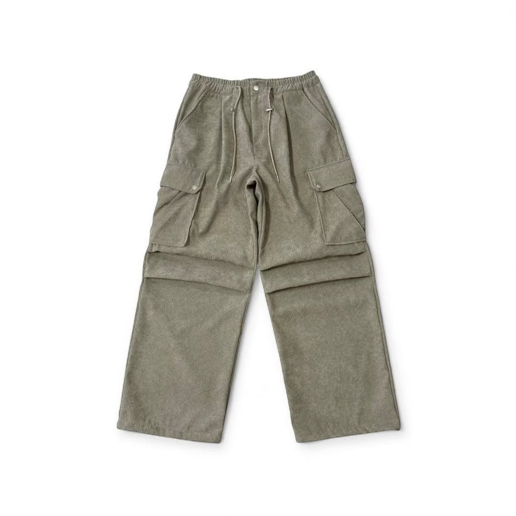 👦🏻👧🏻可穿 - 多袋設計燈芯絨工裝褲