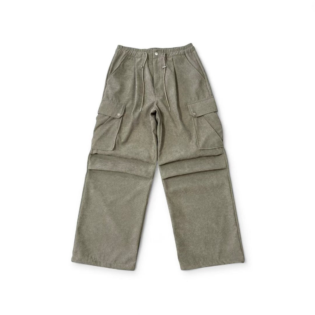 👦🏻👧🏻可穿 - 多袋設計燈芯絨工裝褲