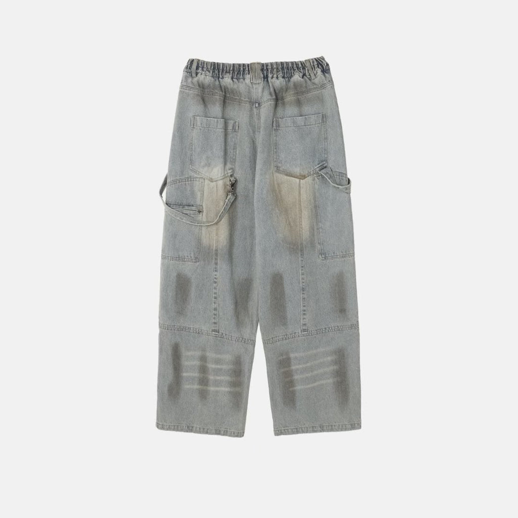 造舊工裝洗水牛仔褲