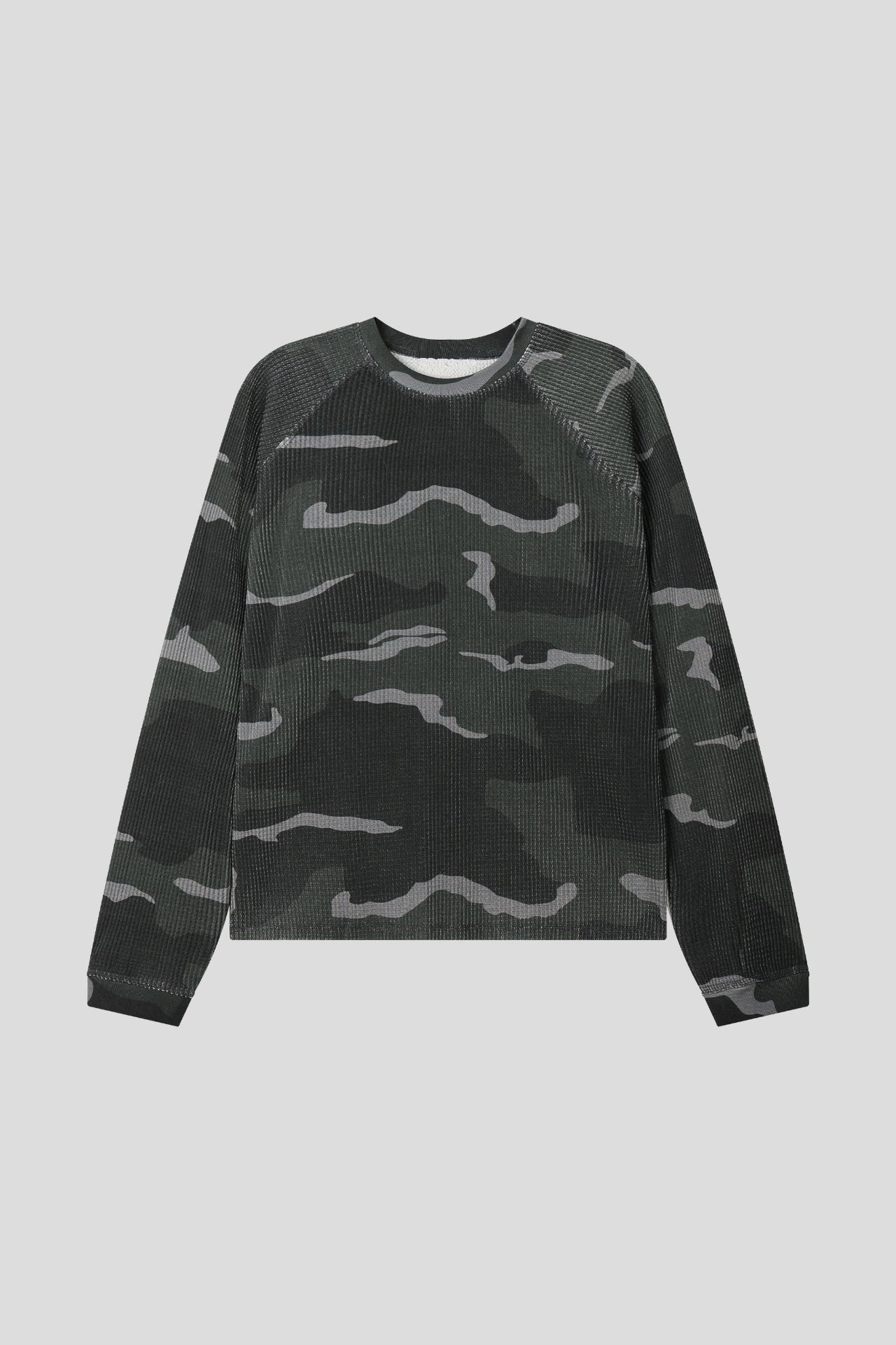 迷彩華夫格長袖上衣