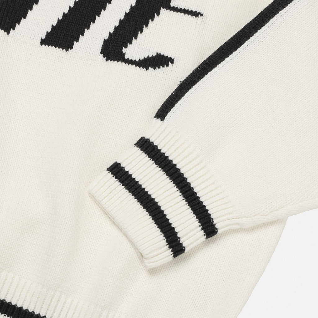 運動風印花拉鍊針織冷衫