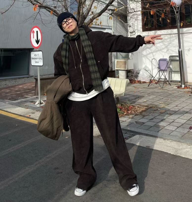 雙向拉鍊針織連帽外套