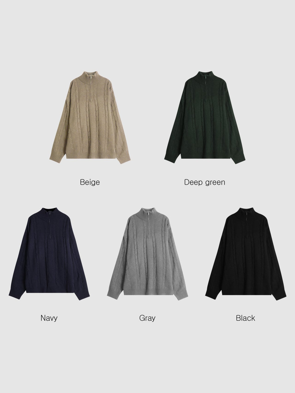 麻花半拉鍊針織衫