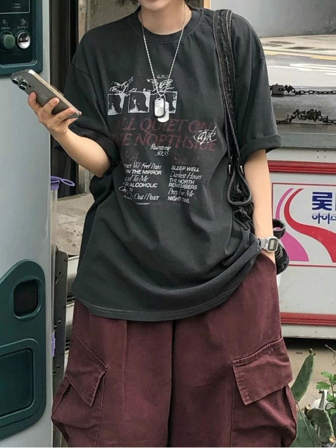 👦🏻👧🏻可穿 - 美式復古寬鬆短袖T恤