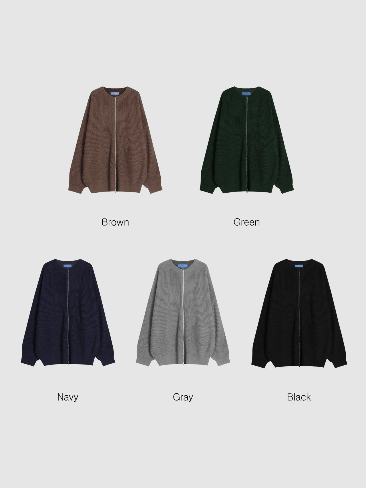 圓領拉鍊針織上衣