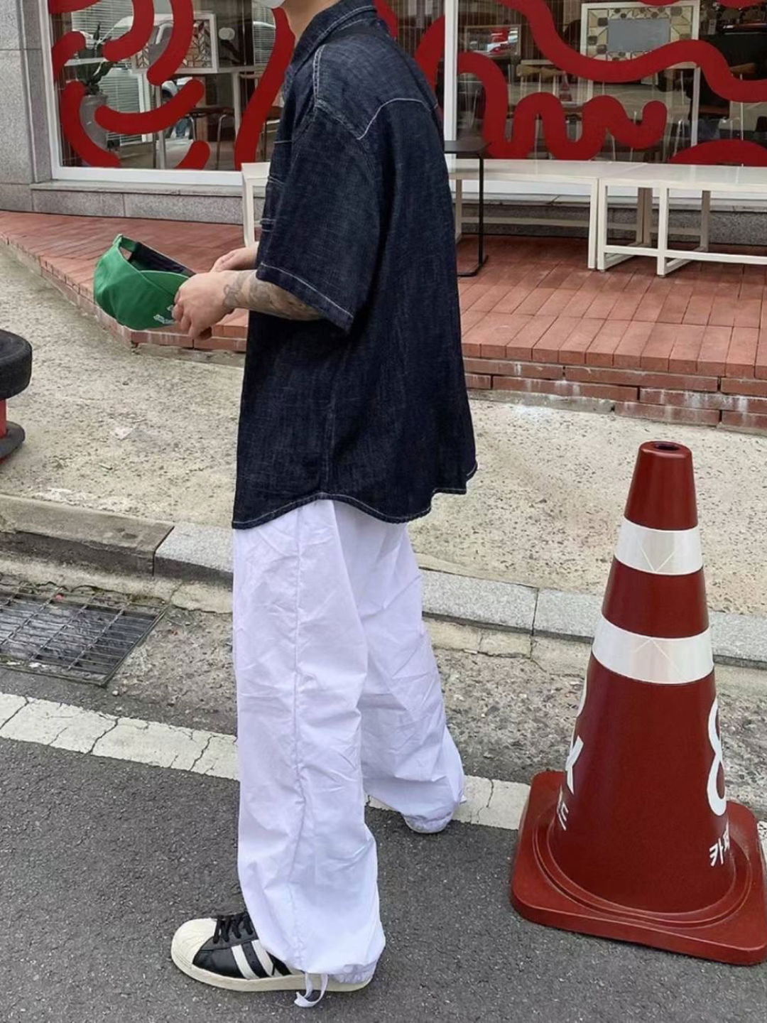 經典牛仔中袖上衣