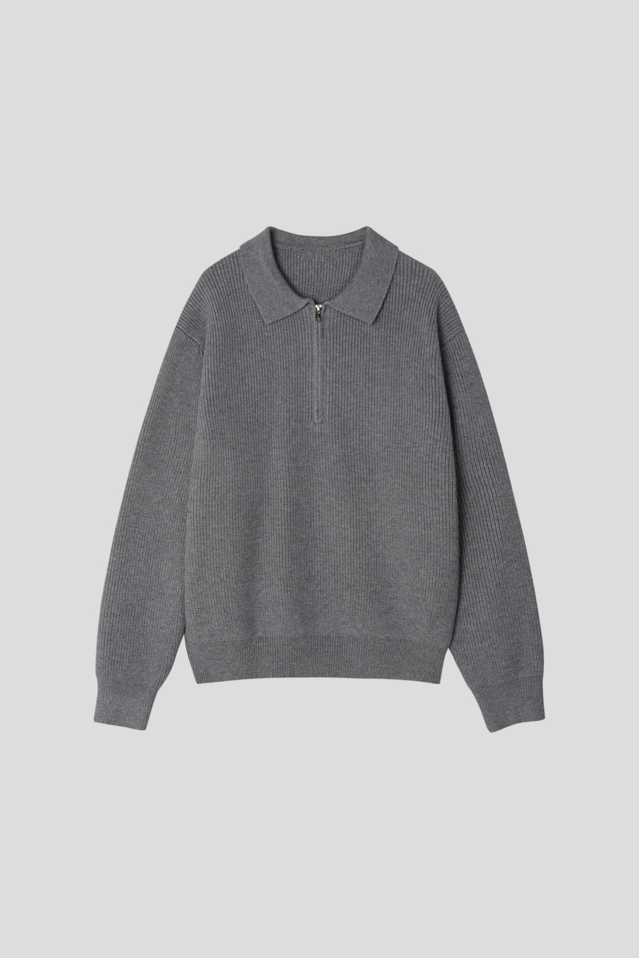 半拉鍊長袖針織冷衫