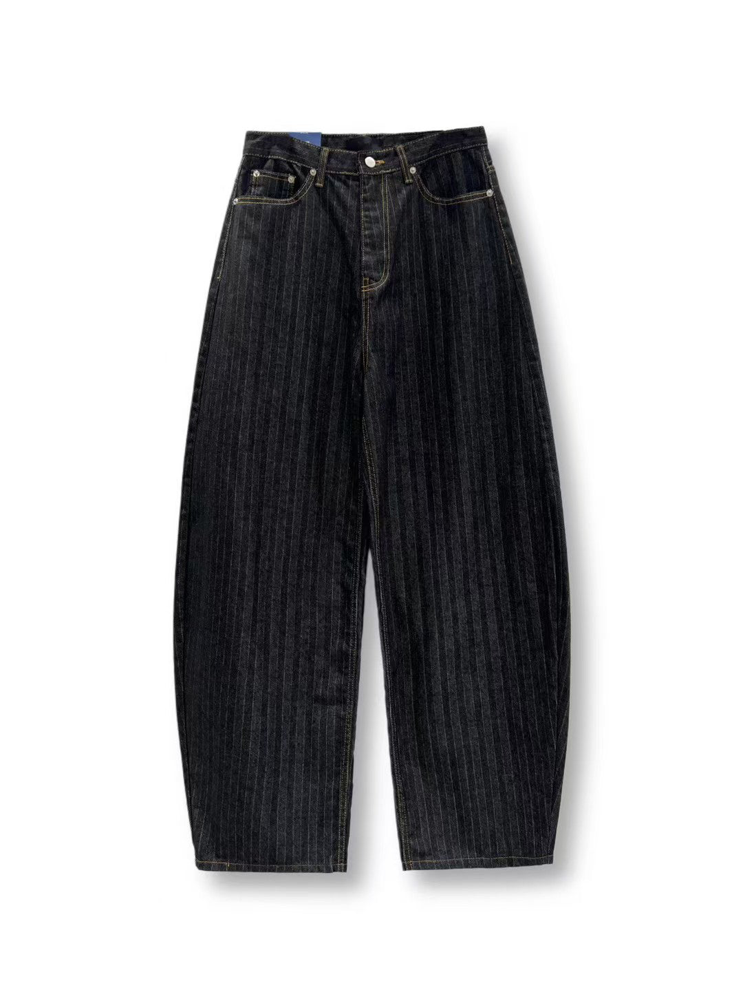 直條紋彎刀牛仔褲