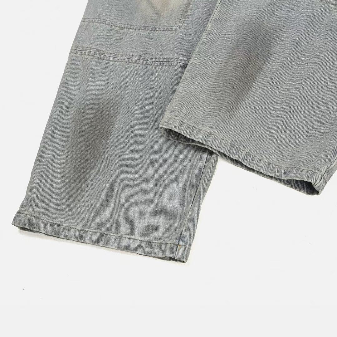 造舊工裝洗水牛仔褲