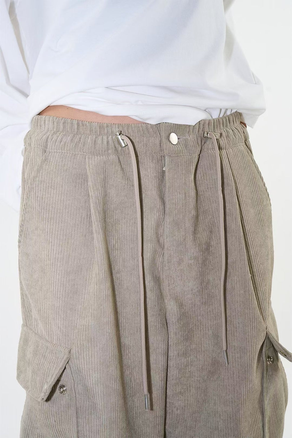 👦🏻👧🏻可穿 - 多袋設計燈芯絨工裝褲