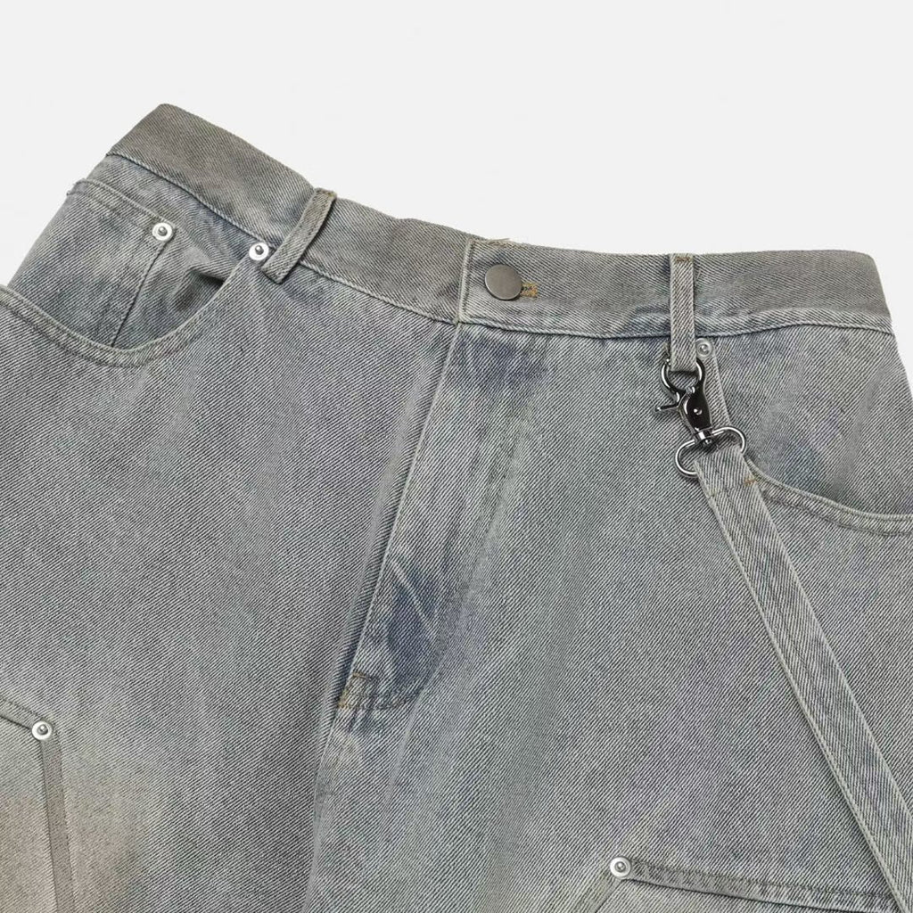 造舊工裝洗水牛仔褲