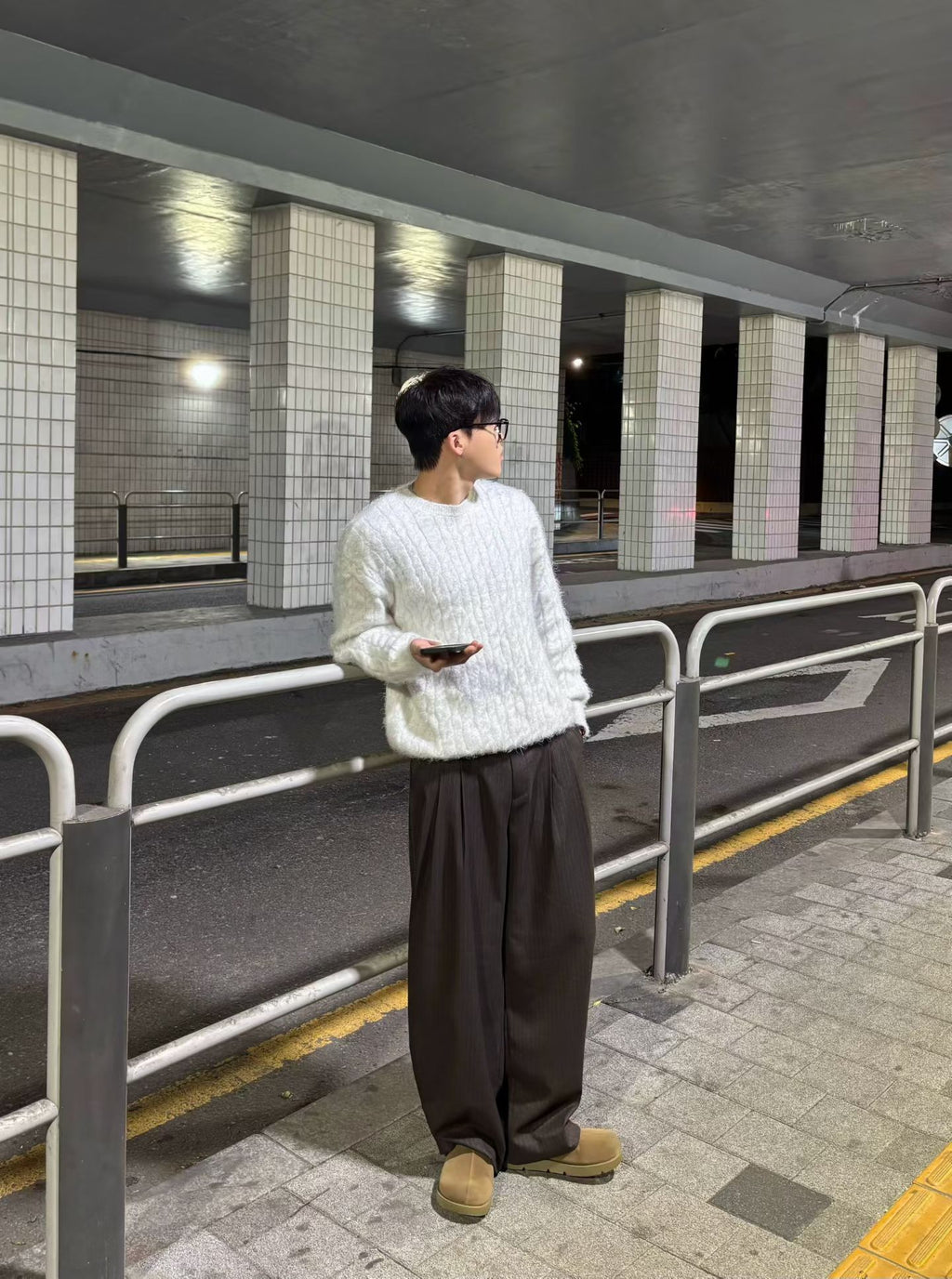 休閒風暗紋西褲