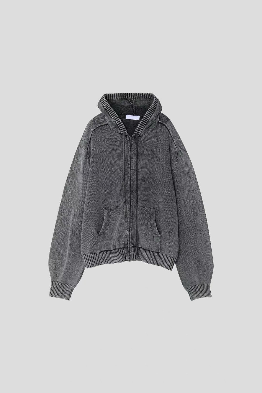 洗水連帽拉鍊外套