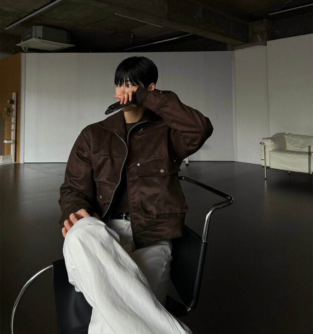 塗層絨面革夾克