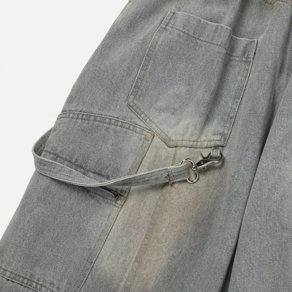 造舊工裝洗水牛仔褲