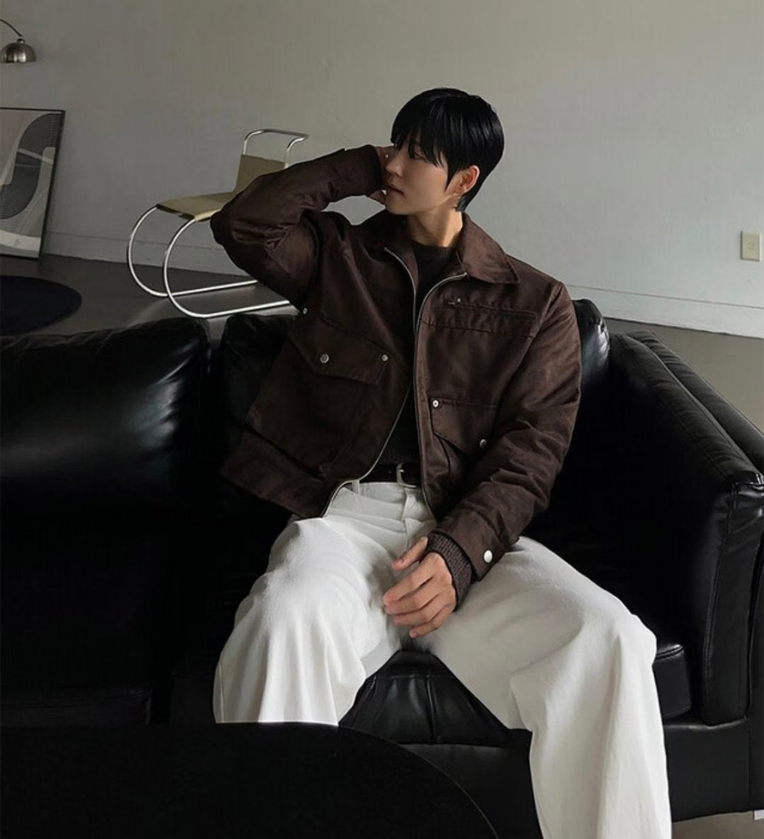 塗層絨面革夾克