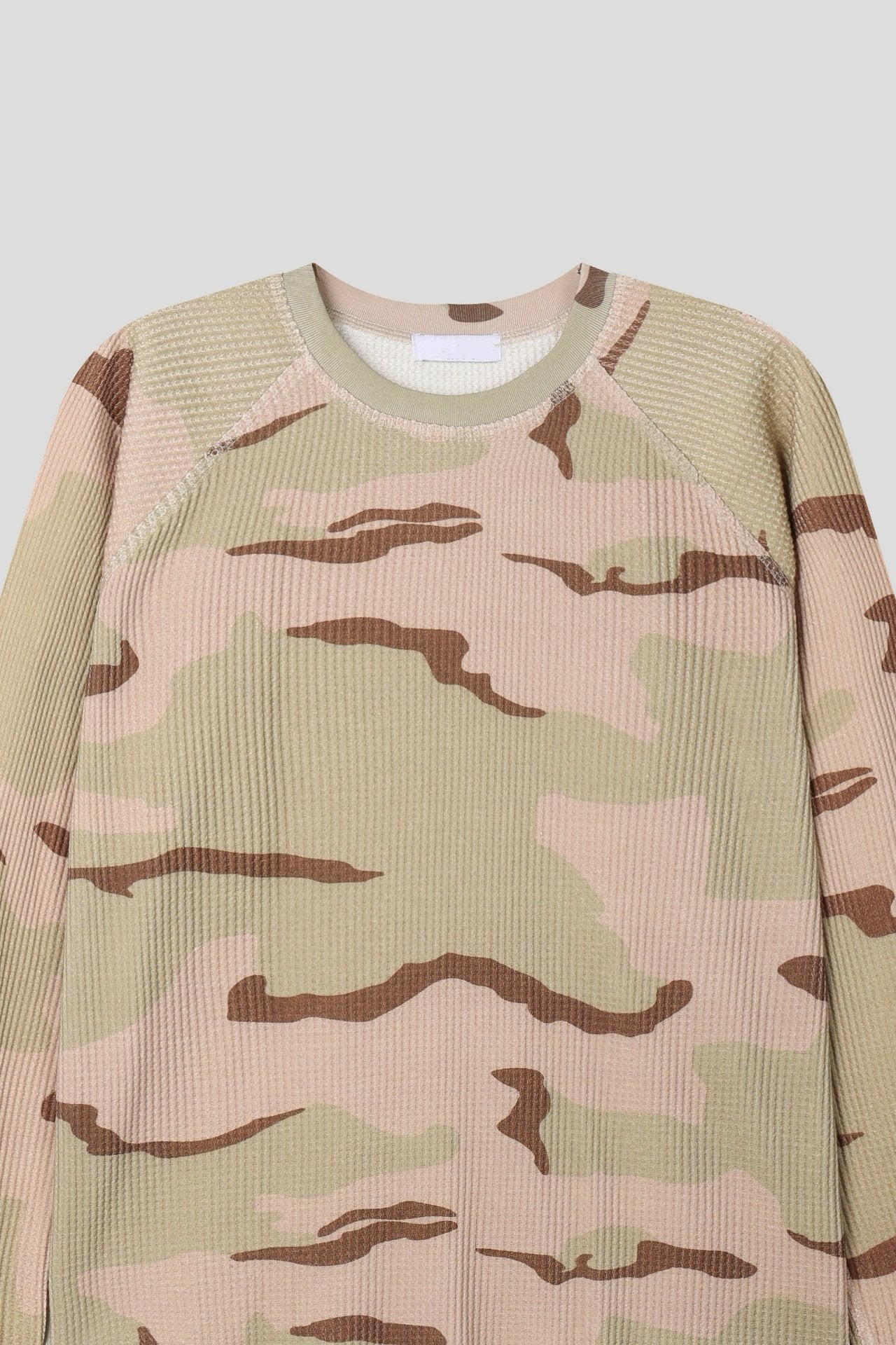 迷彩華夫格長袖上衣