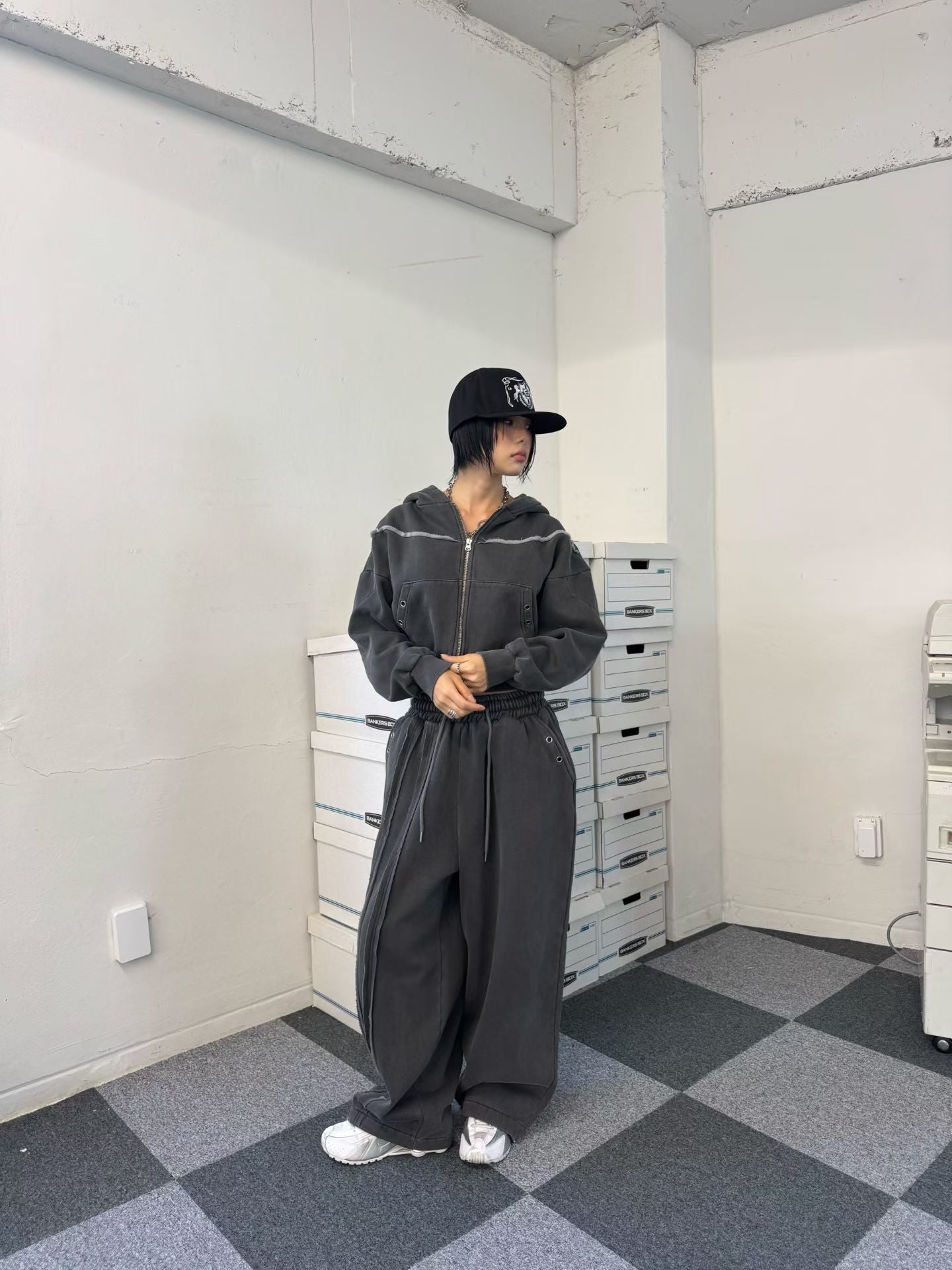 型格拼布感短版外套