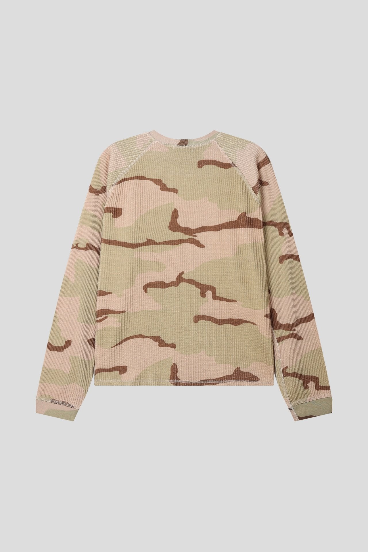 迷彩華夫格長袖上衣