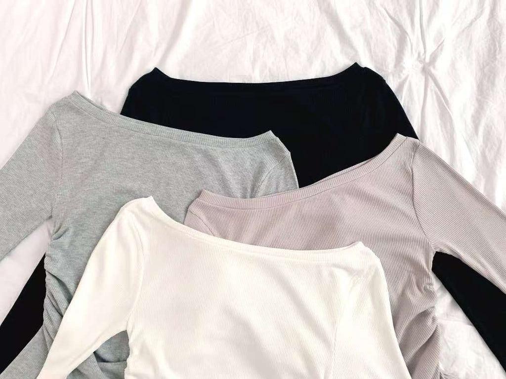 荷葉邊飄飄帶長袖上衣