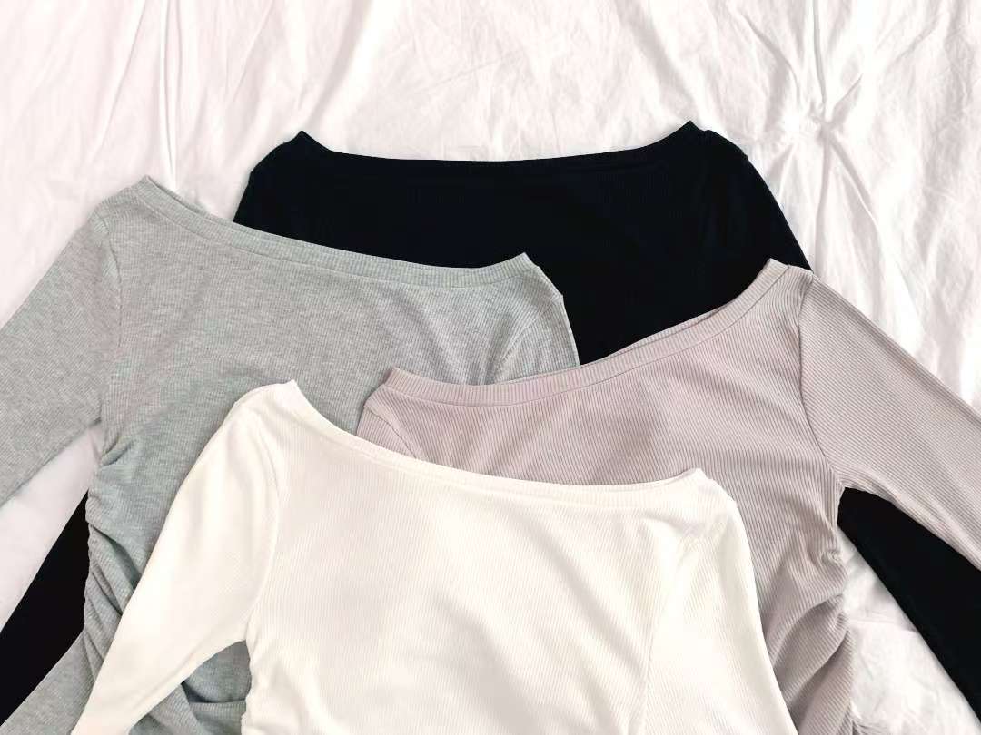 荷葉邊飄飄帶長袖上衣