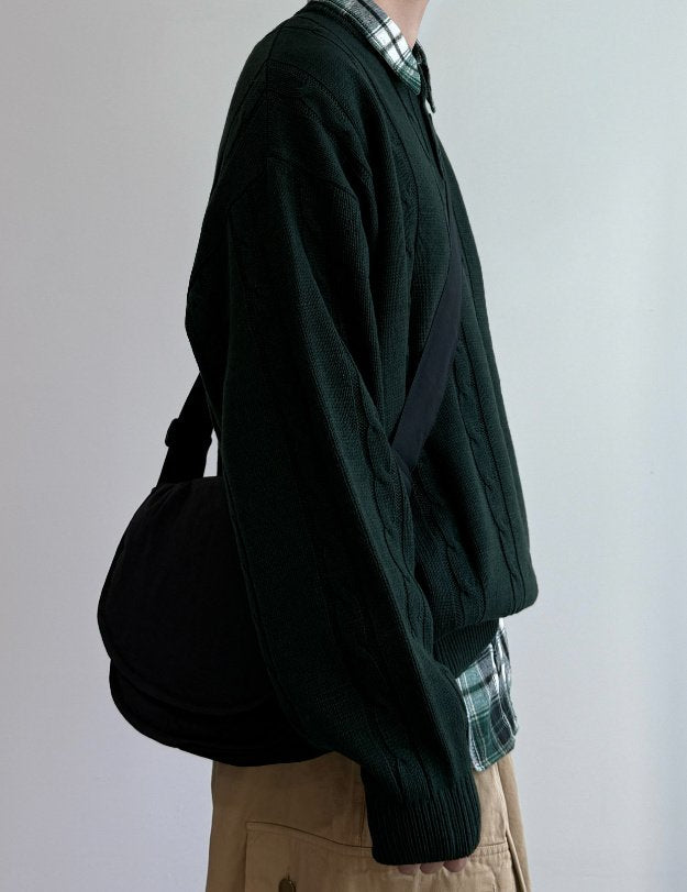 麻花亨利針織衫