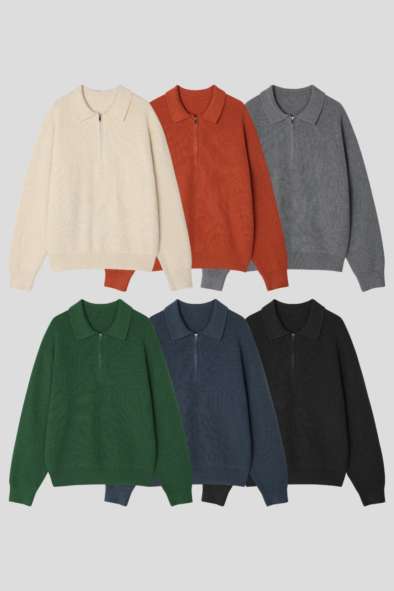 半拉鍊長袖針織冷衫