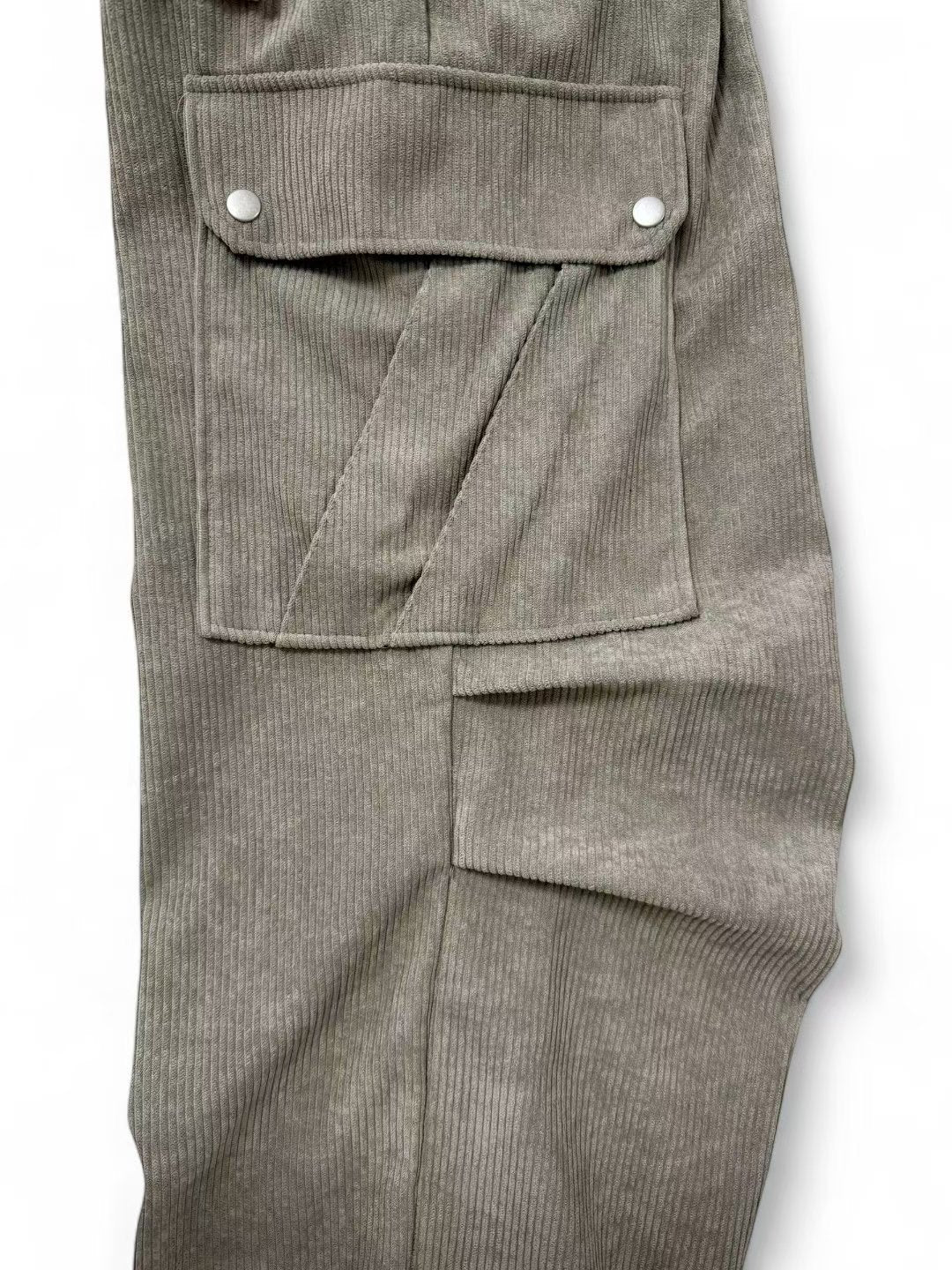 👦🏻👧🏻可穿 - 多袋設計燈芯絨工裝褲