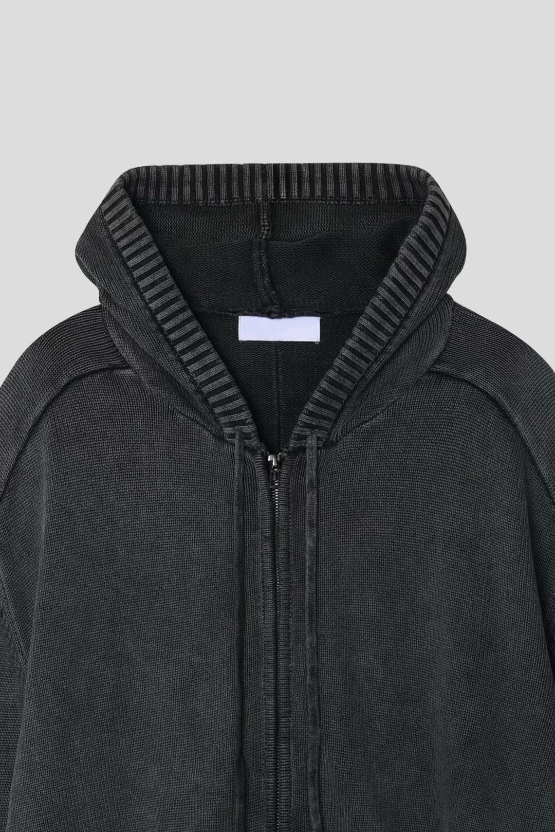 洗水連帽拉鍊外套