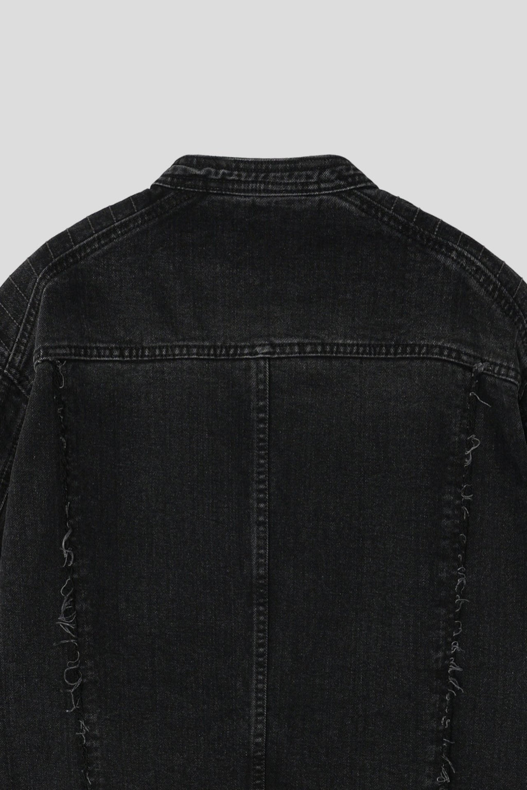 立領機車牛仔外套