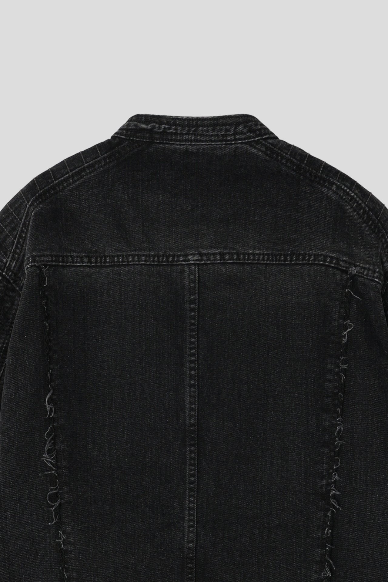 立領機車牛仔外套