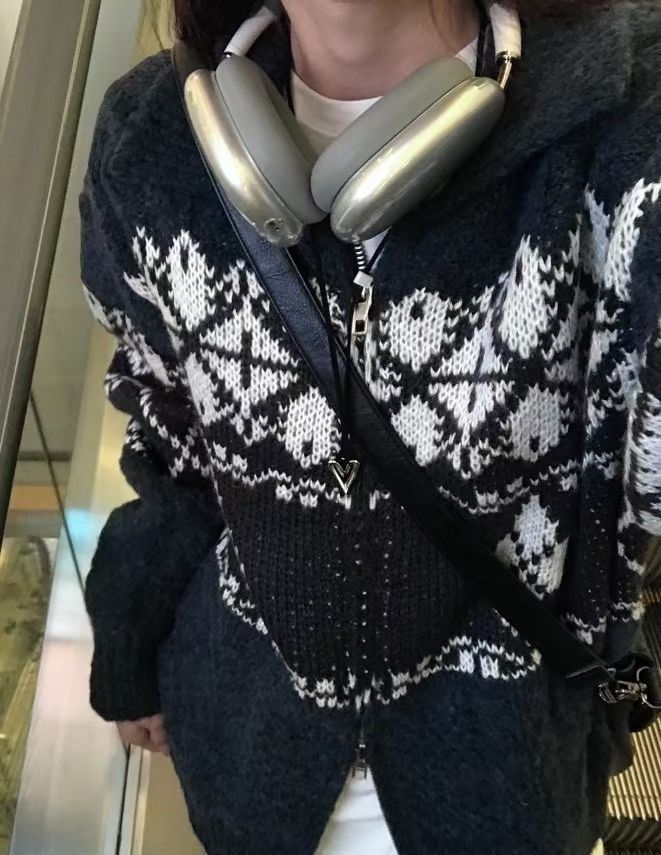 北歐聖誕風雙向拉鍊針織冷衫
