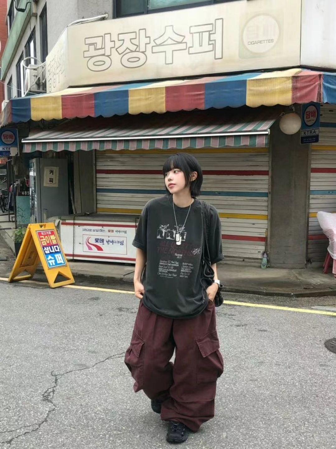 👦🏻👧🏻可穿 - 美式復古寬鬆短袖T恤