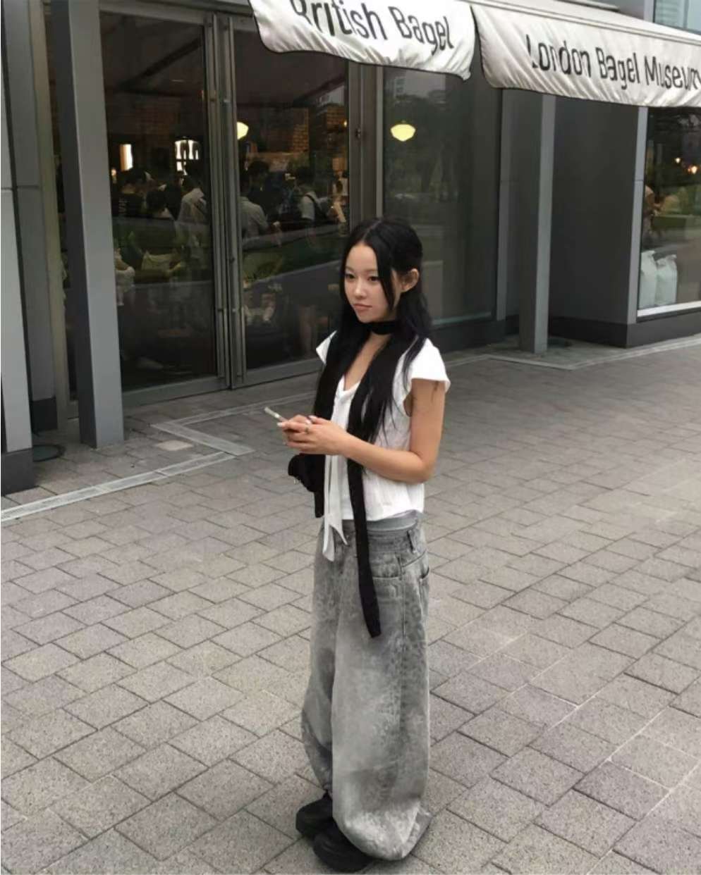 灰色豹紋牛仔褲