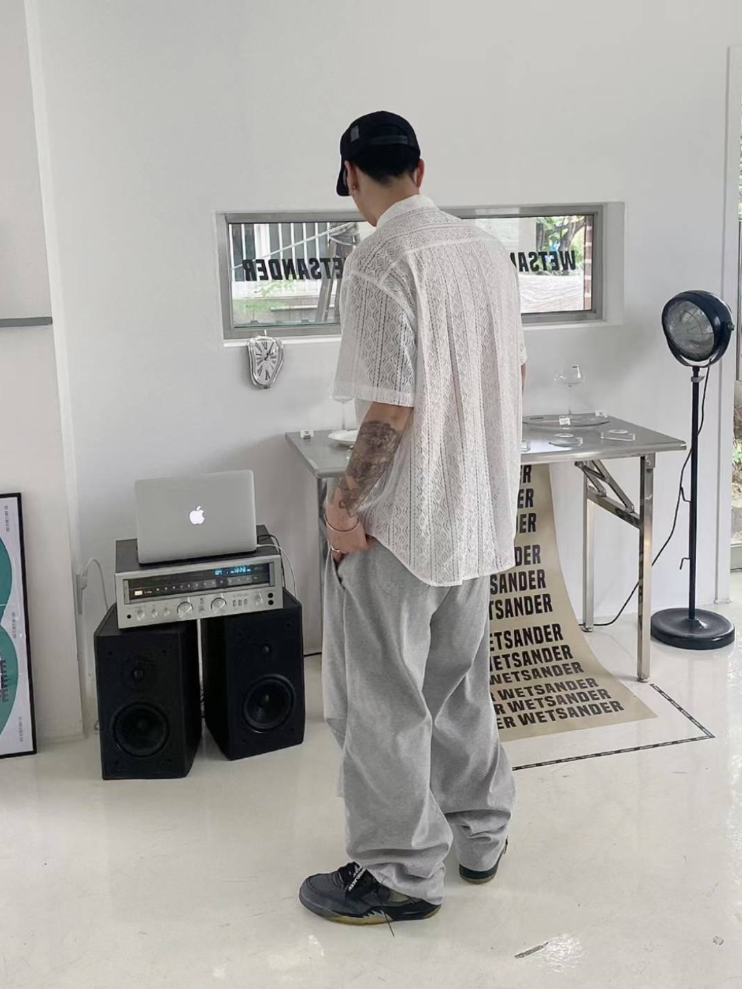 幾何圖案鏤空襯衫