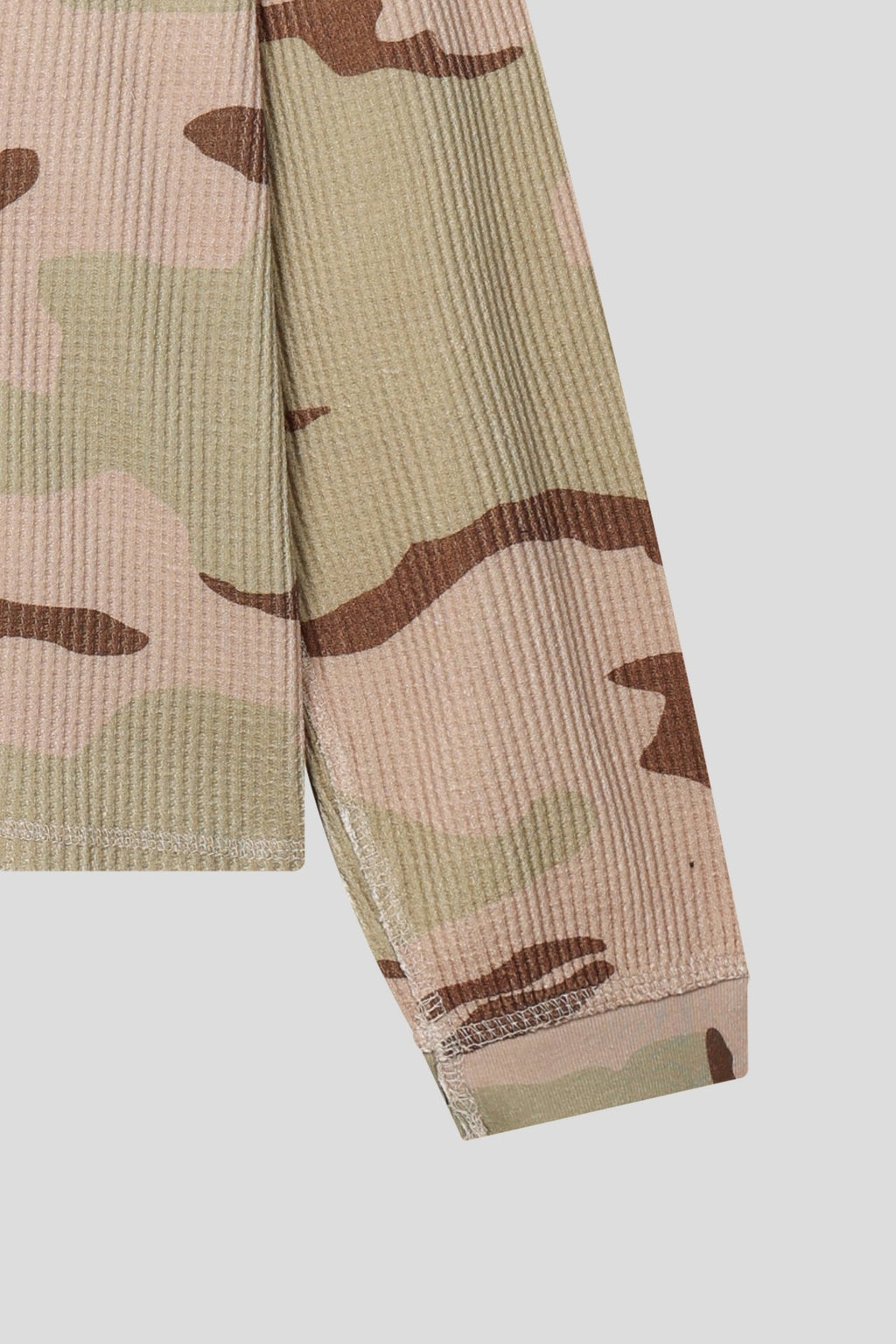 迷彩華夫格長袖上衣