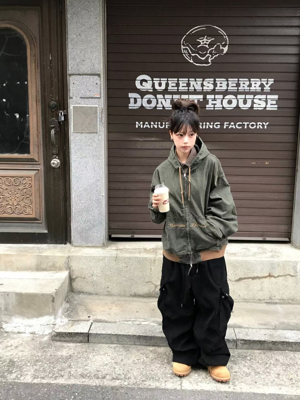 👦🏻👧🏻可穿 - 多袋設計燈芯絨工裝褲