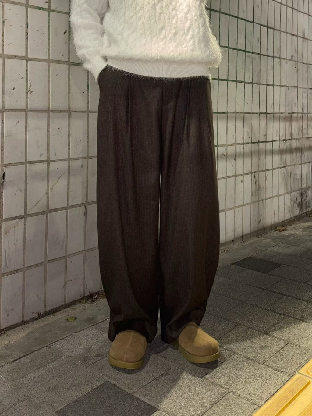 休閒風暗紋西褲