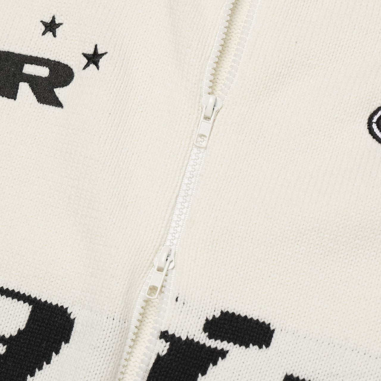 運動風印花拉鍊針織冷衫