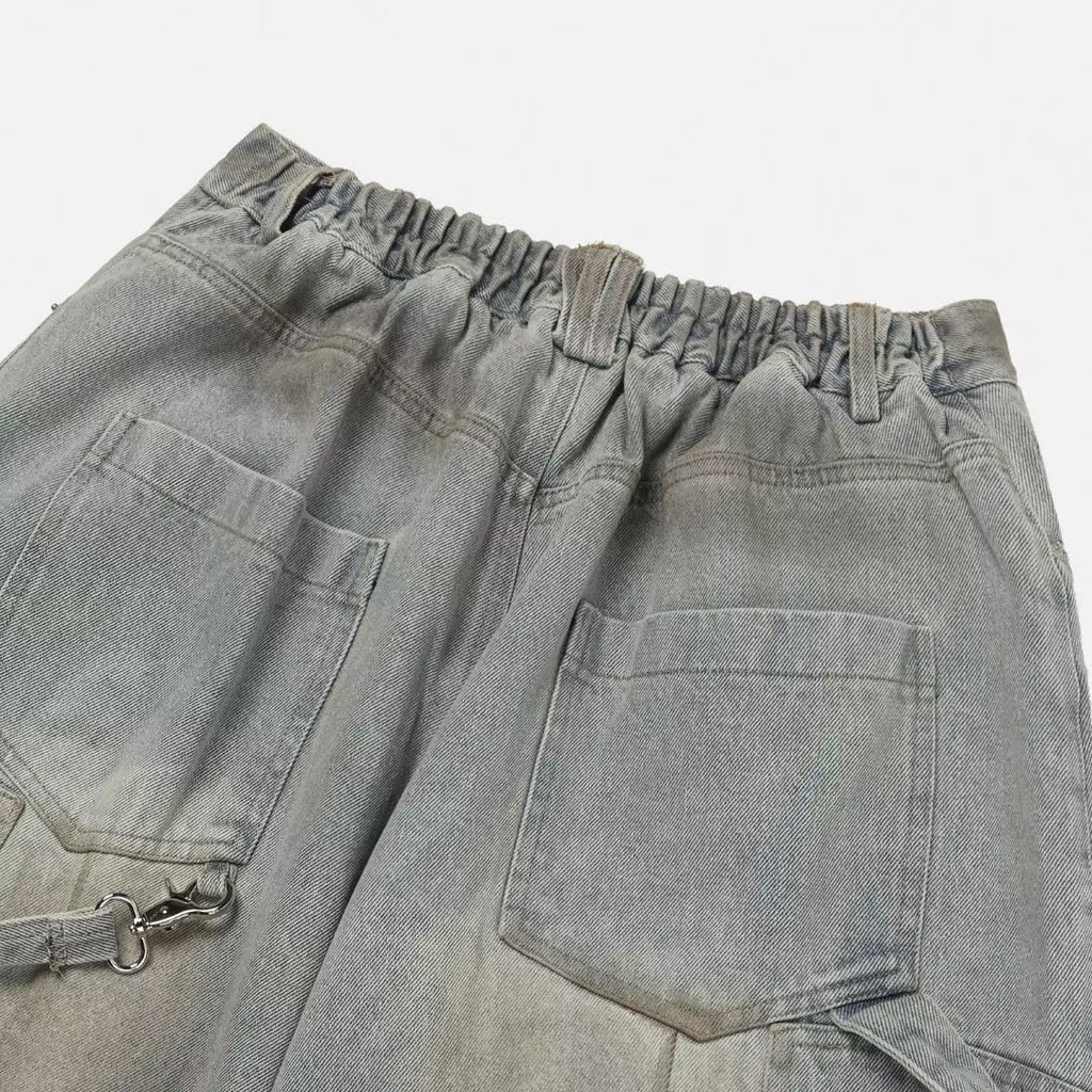 造舊工裝洗水牛仔褲