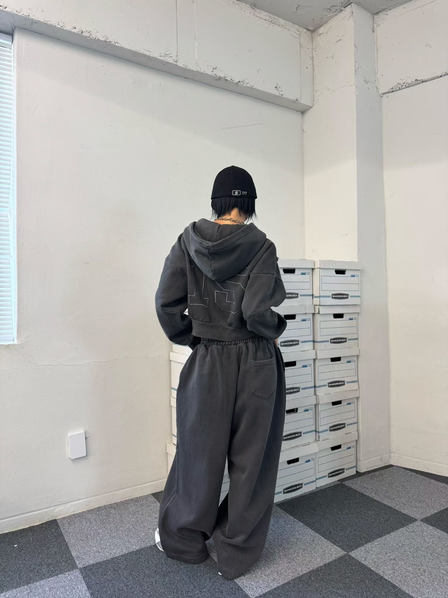 型格拼布感短版外套